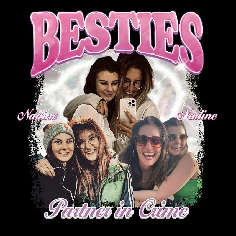 "BESTIE CRIME" Handcraft Tee - Histozing