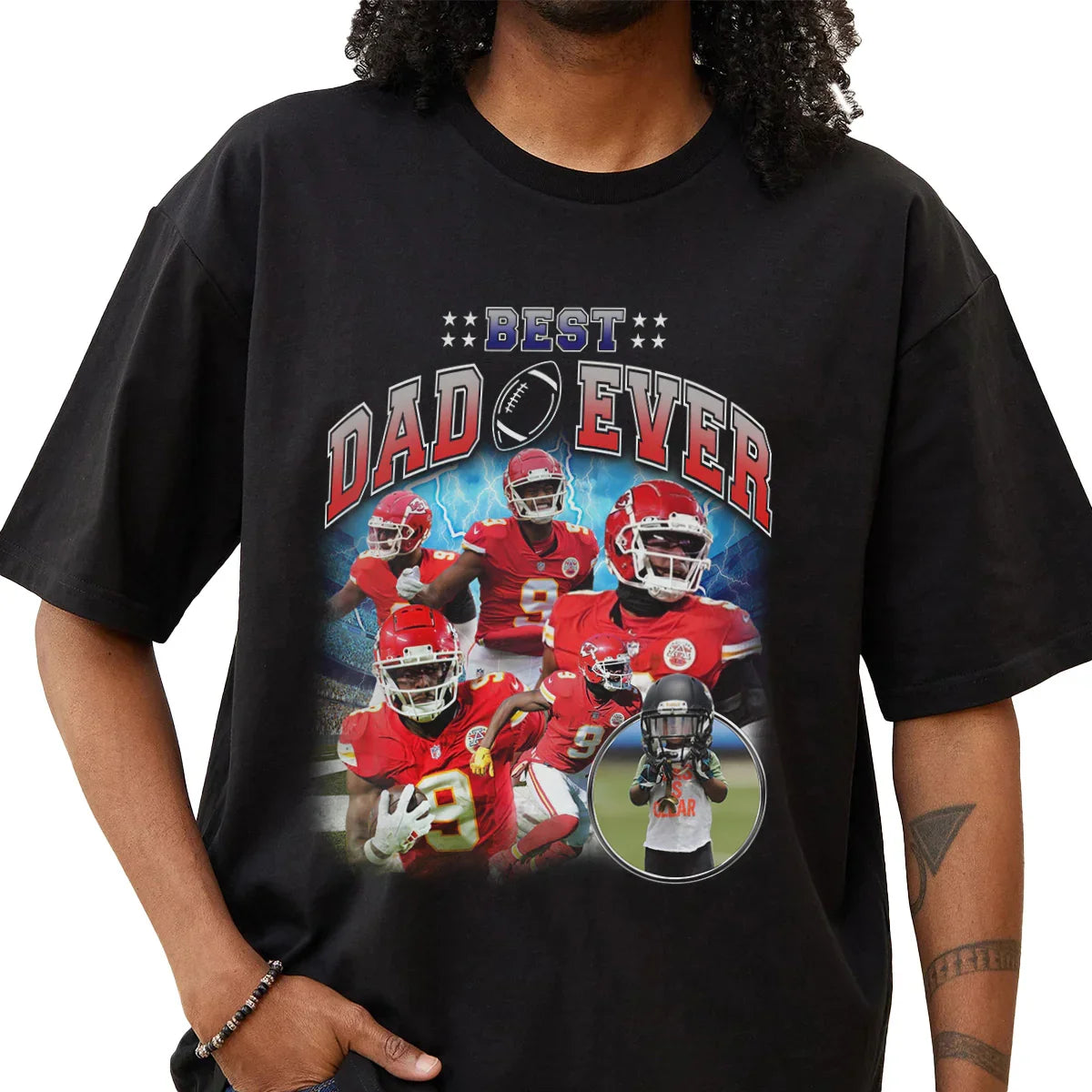 "Best Dad Ever - Football" Handcraft Tee - Histozing