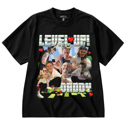 "Level up to Daddy" Handcraft Tee - Histozing