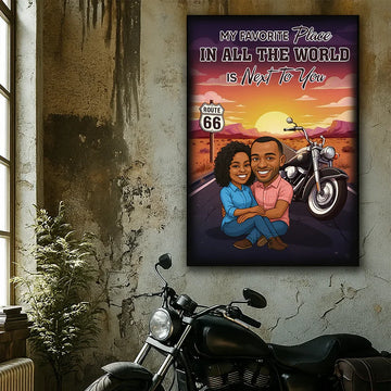 Biker Couple Riding Partners for Life Poster