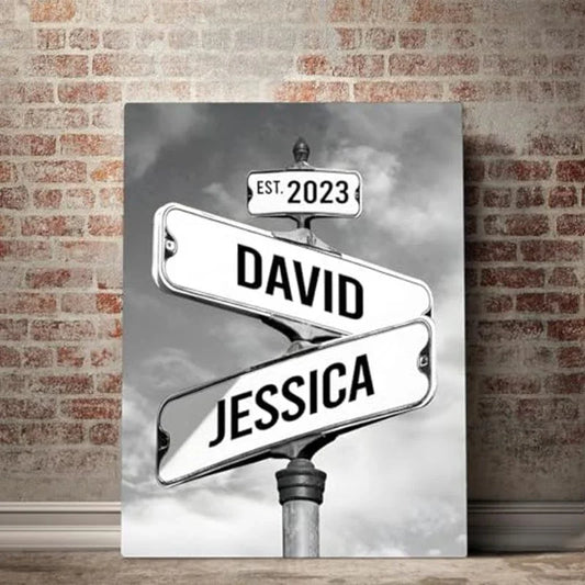 "Love Road Sign" Canvas