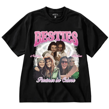 "BESTIE CRIME" Handcraft Tee - Histozing