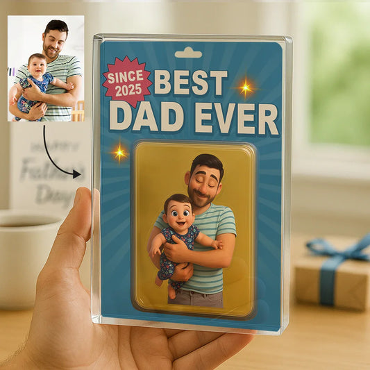 "Best Dad Ever" Handcraft Acrylic Block Plaque - Histozing