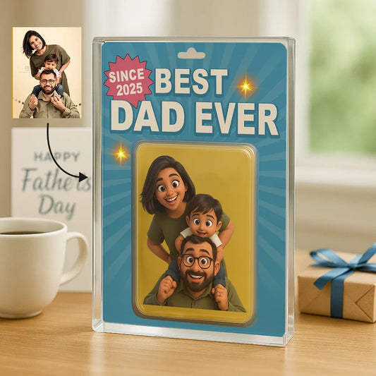 "Best Dad Ever" Handcraft Acrylic Block Plaque - Histozing