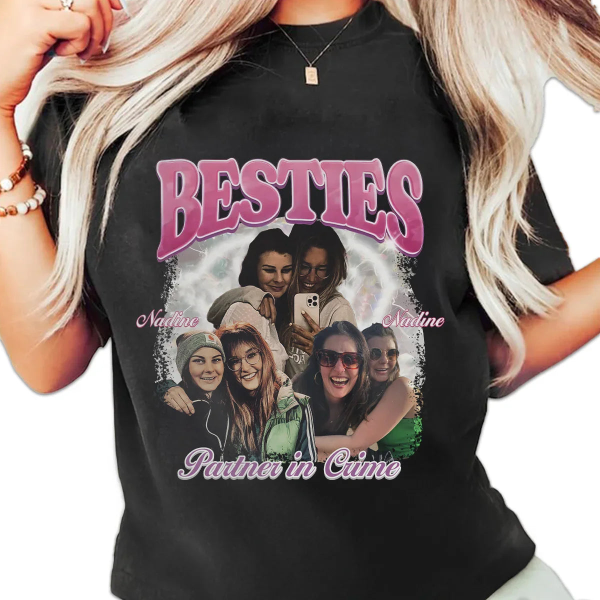 "BESTIE CRIME" Handcraft Tee - Histozing