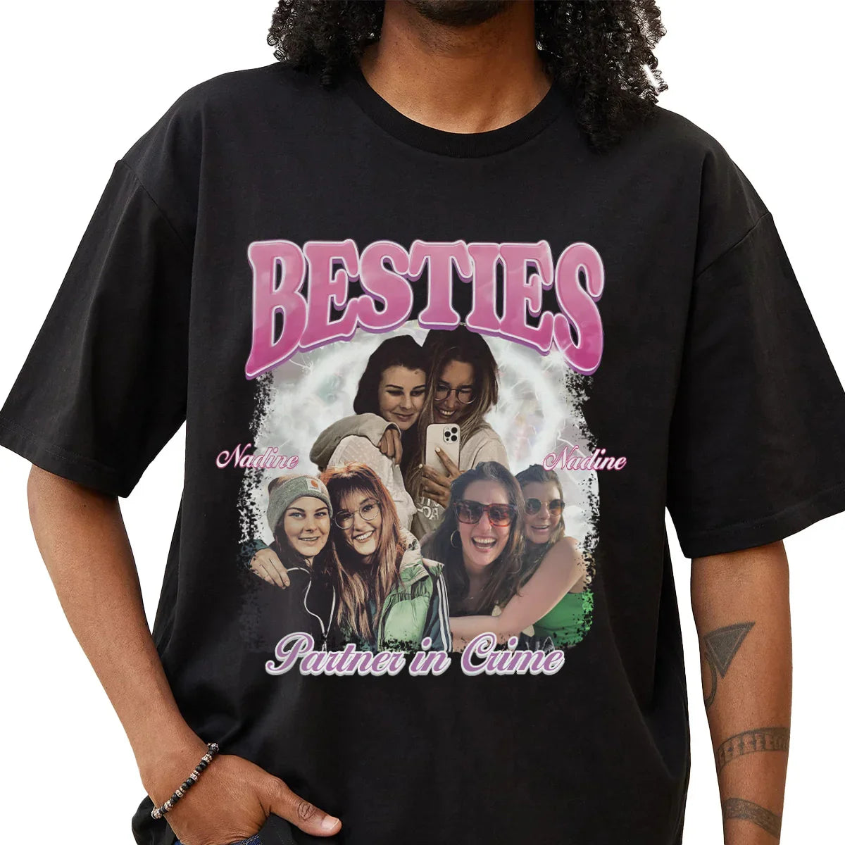 "BESTIE CRIME" Handcraft Tee - Histozing