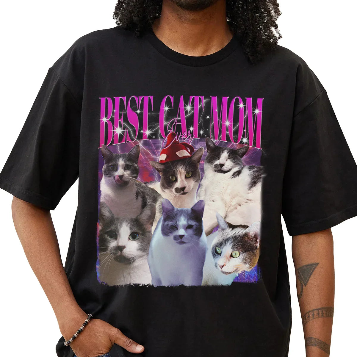 "Best Cat Mom Ever" Handcraft Tee - Histozing