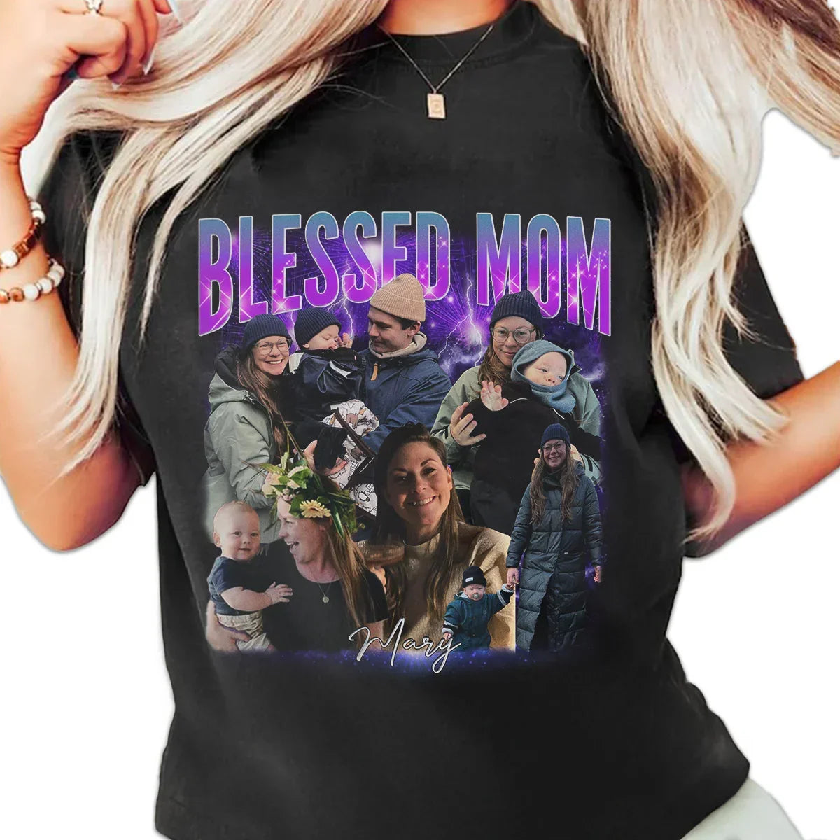 "Blessed Mom" Handcraft Tee - Histozing