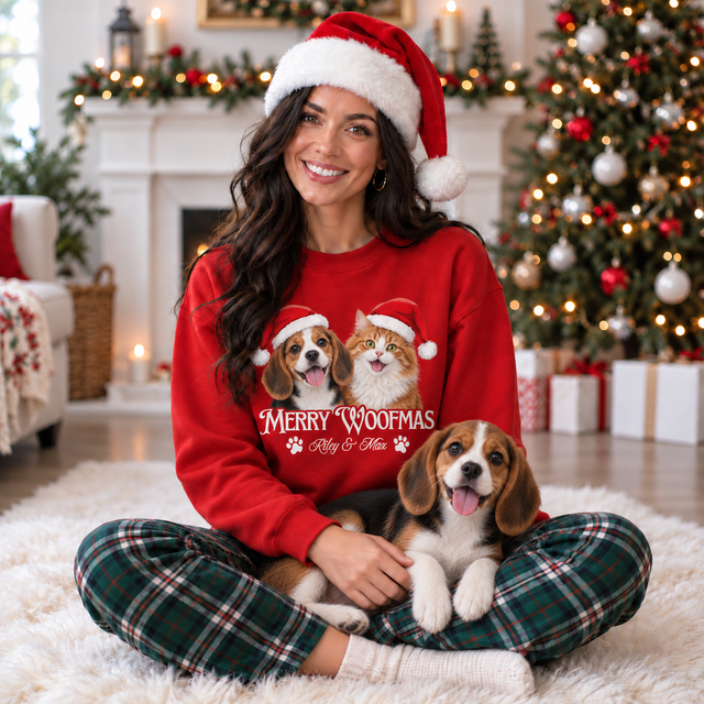 "Merry Woofmas" Handcraft Sweatshirt