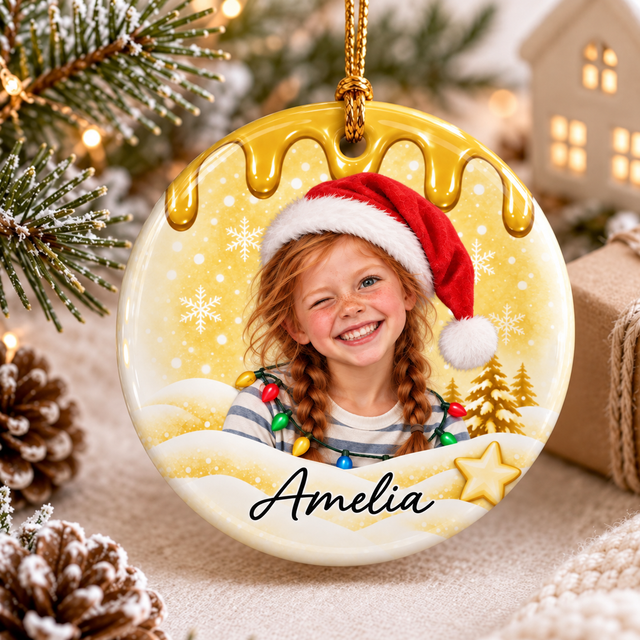 Kids Photo Christmas Handcraft Ornament