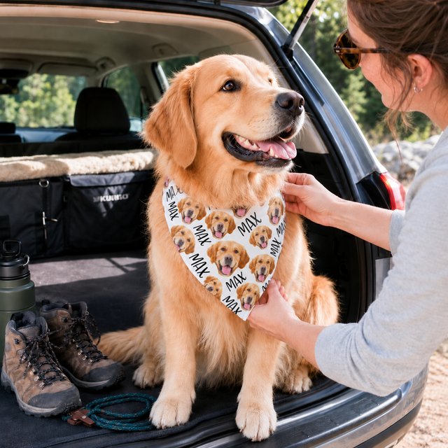 Dog Face Handcraft Bandana