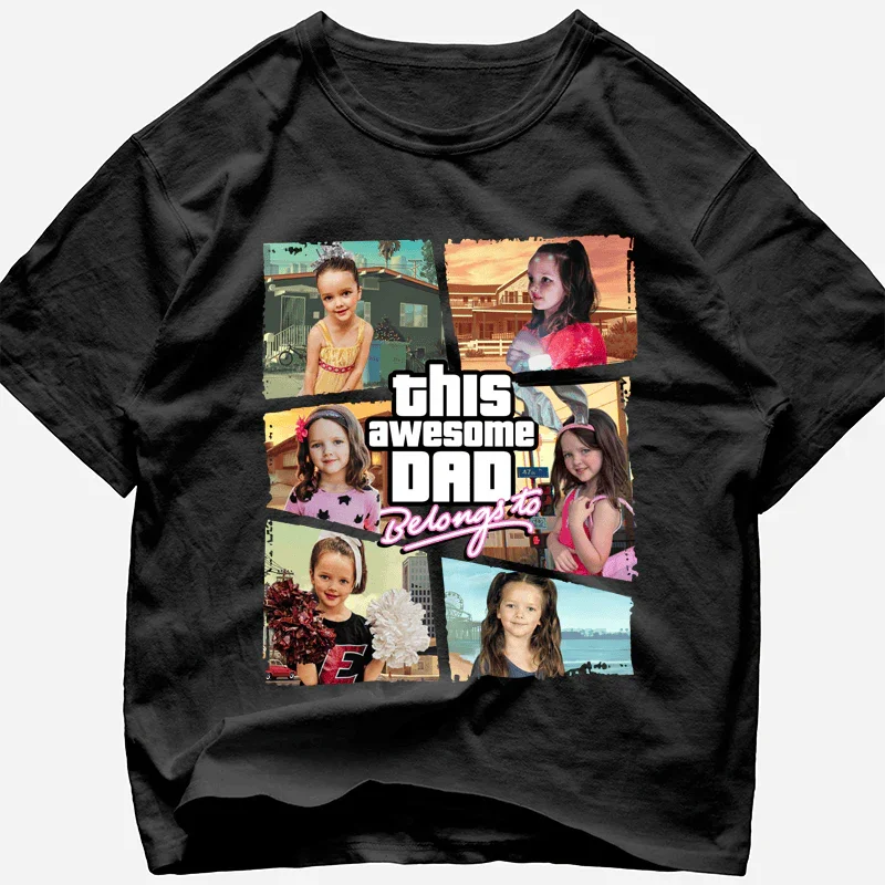 "This Awesome Dad Belongs to" Handcraft Tee - Histozing