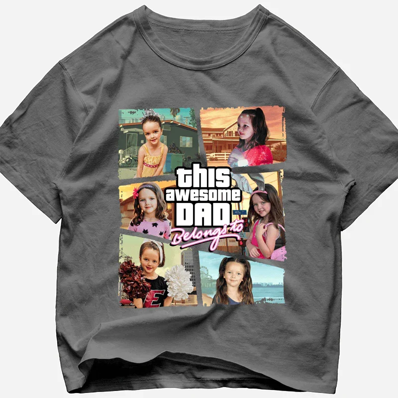 "This Awesome Dad Belongs to" Handcraft Tee - Histozing