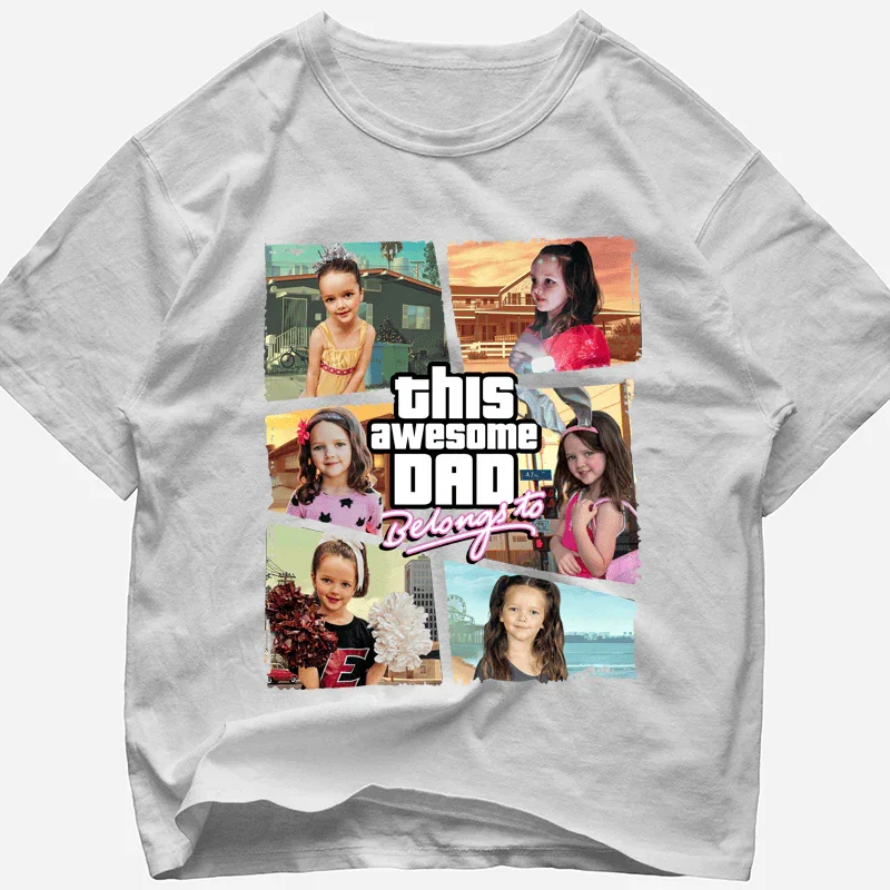 "This Awesome Dad Belongs to" Handcraft Tee - Histozing