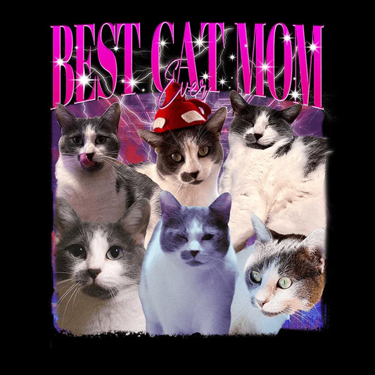 "Best Cat Mom Ever" Handcraft Tee - Histozing