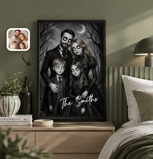 Spooky Family Portrait Wall Art Poster