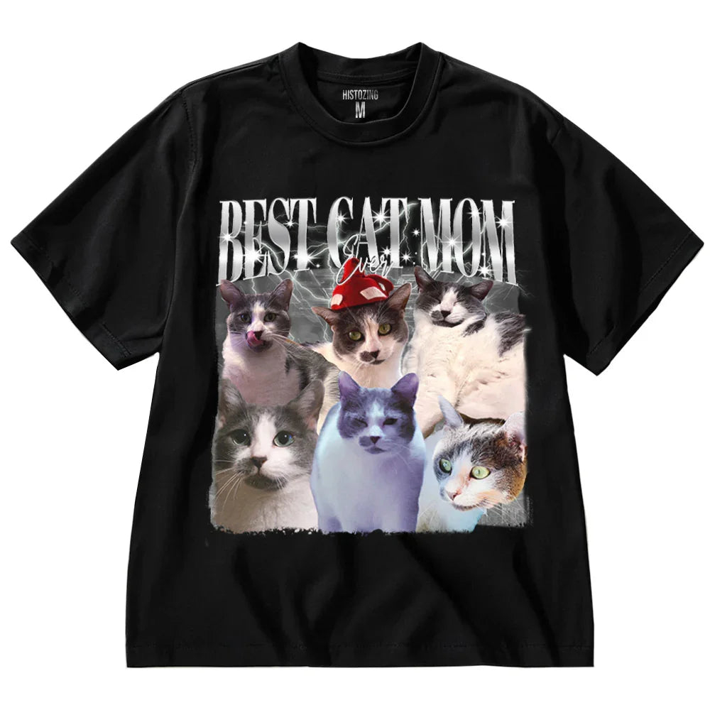 "Best Cat Mom Ever" Handcraft Tee - Histozing