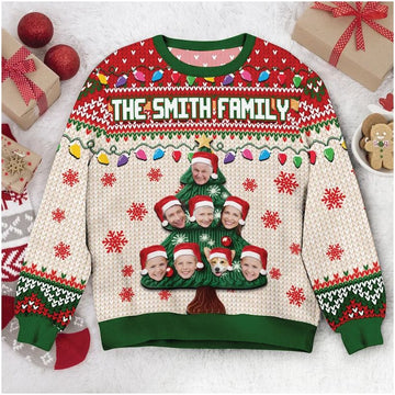 "Family Christmas Tree" Handcraft Sweater