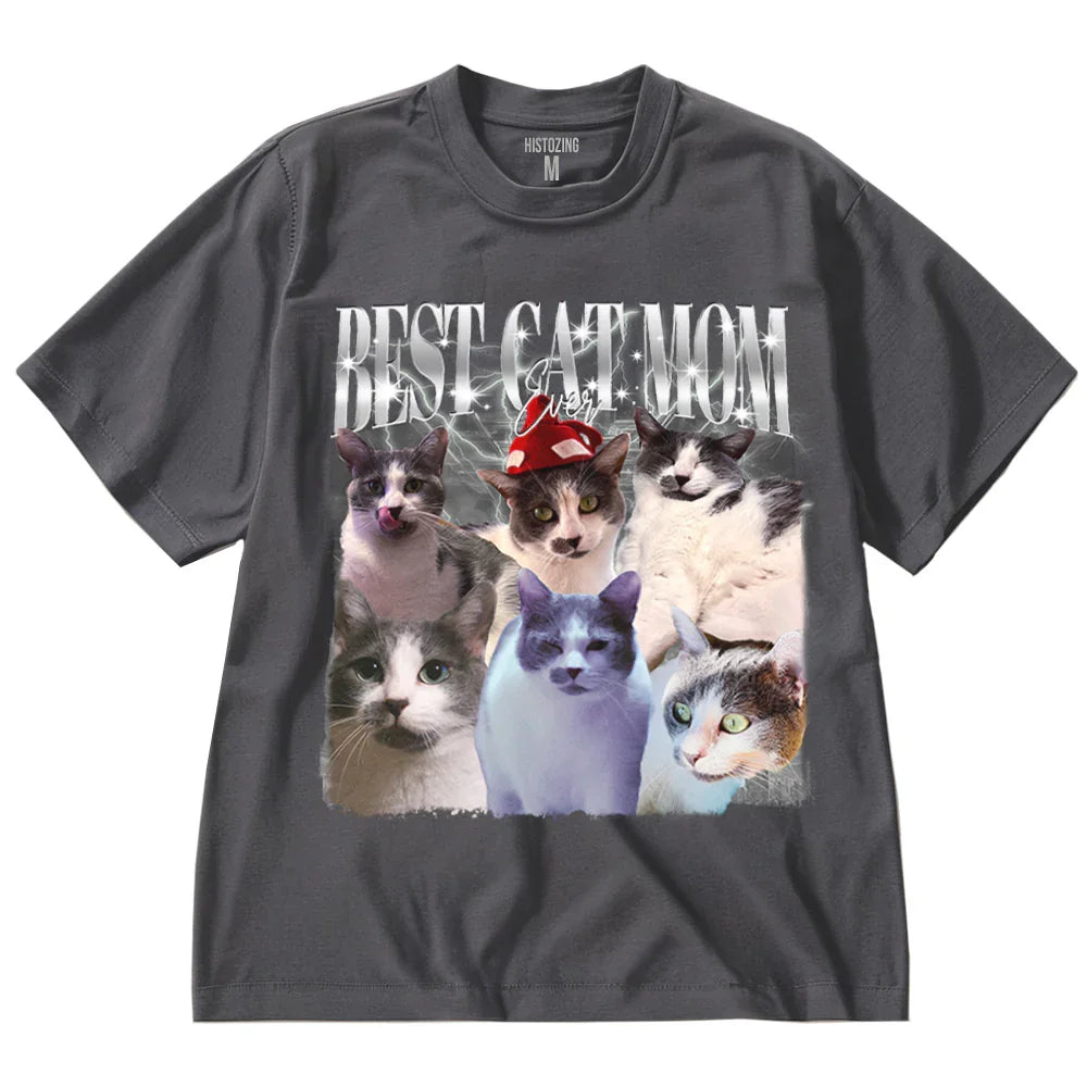 "Best Cat Mom Ever" Handcraft Tee - Histozing