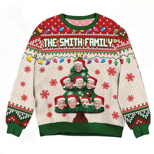 "Family Christmas Tree" Handcraft Sweater