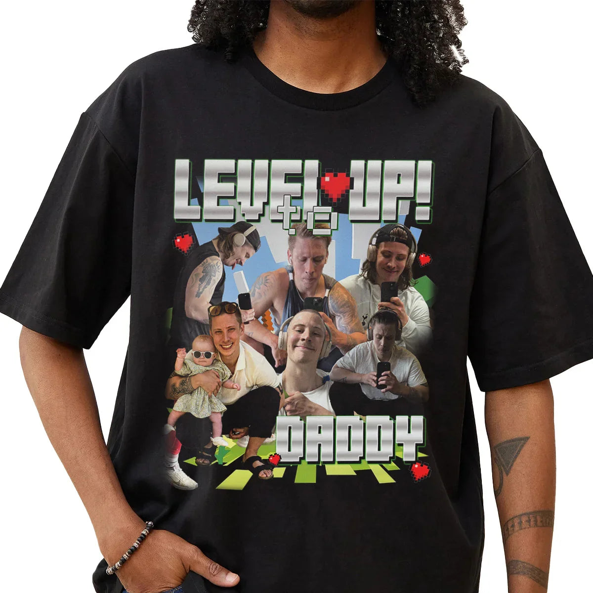 "Level up to Daddy" Handcraft Tee - Histozing