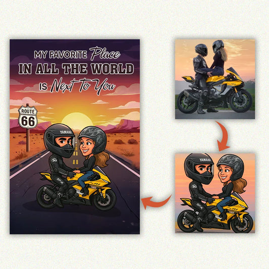 Biker Couple Riding Partners for Life Poster