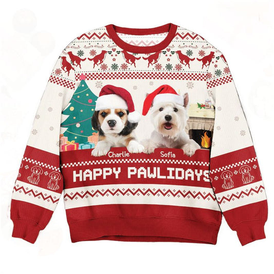 "Happy Pawlidays" Handcraft Sweater