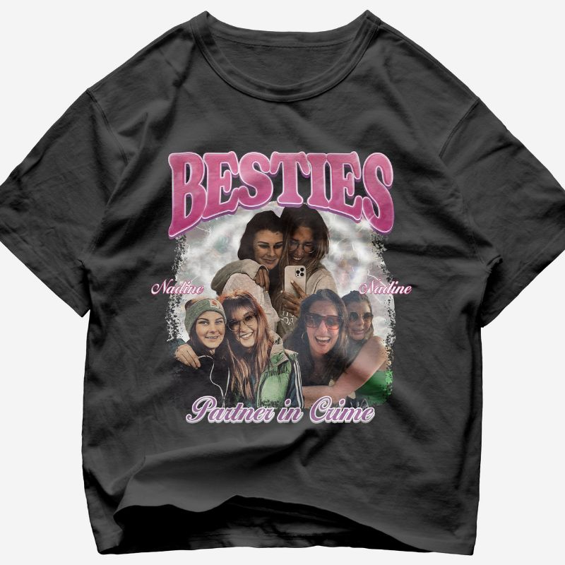 "BESTIE CRIME" Handcraft Tee