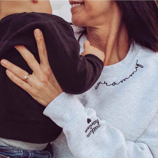 Custom Mama Embroidered Sweatshirt with Kids Names sleeve🔥