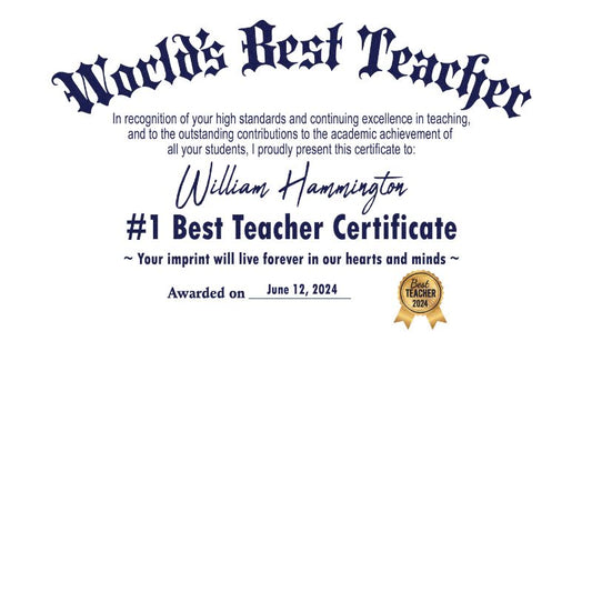 Best Teacher Certificate Tee