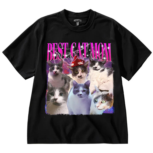 "Best Cat Mom Ever" Handcraft Tee - Histozing