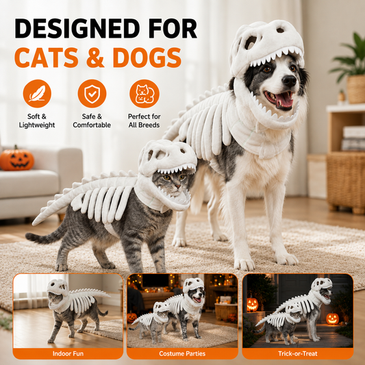 Spooky Dino Bones Pet Costume