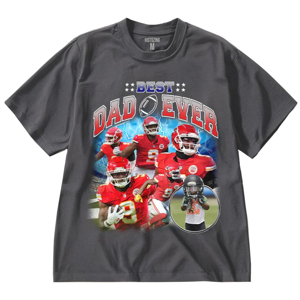 "Best Dad Ever - Football" Handcraft Tee - Histozing