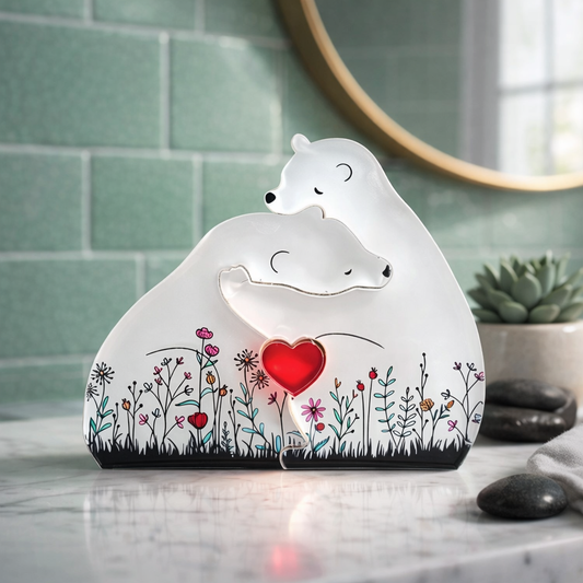 Hugging Bear Family Floral Version - Acrylic Bear Family Puzzle