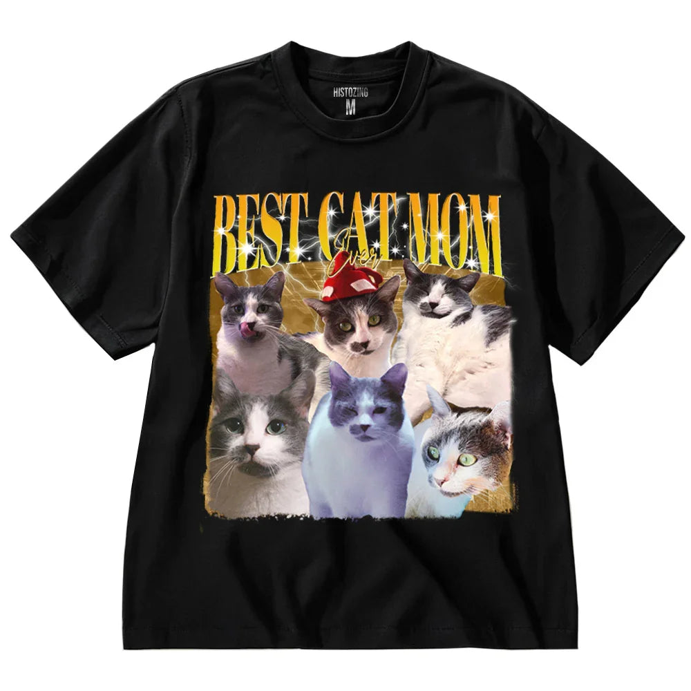 "Best Cat Mom Ever" Handcraft Tee - Histozing