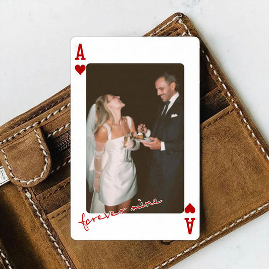 King & Queen Metal Photo Wallet Card