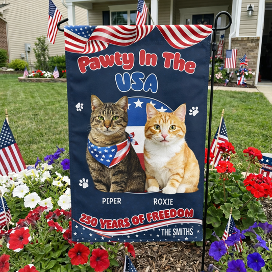 Pawty In The USA Personalized Flag