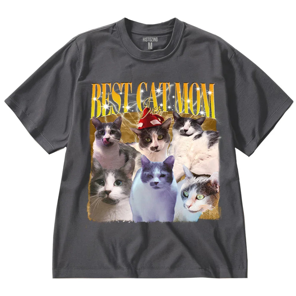 "Best Cat Mom Ever" Handcraft Tee - Histozing