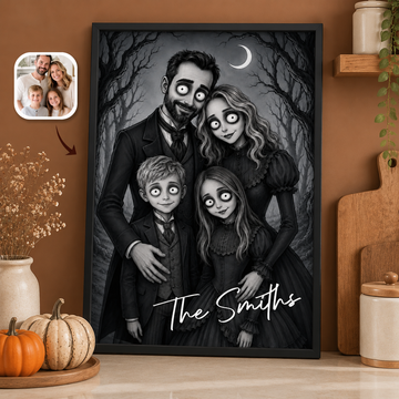 Spooky Family Portrait Wall Art Poster