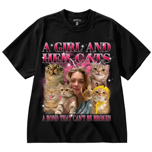 "A Girl and her Cat" Handcraft Tee