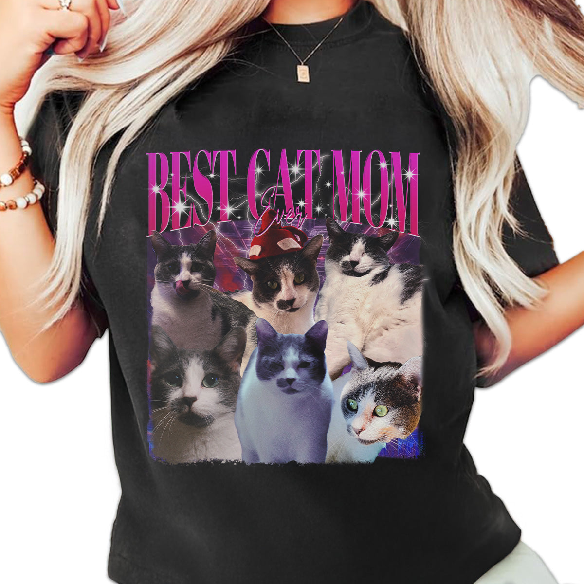 "Best Cat Mom Ever" Handcraft Tee