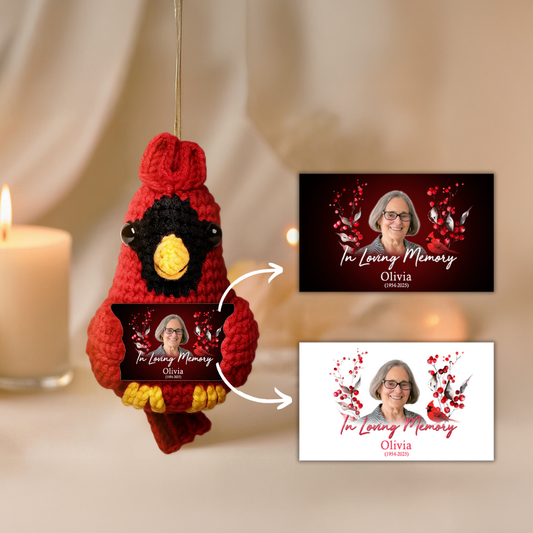 When Cardinals Appear Crochet Ornament