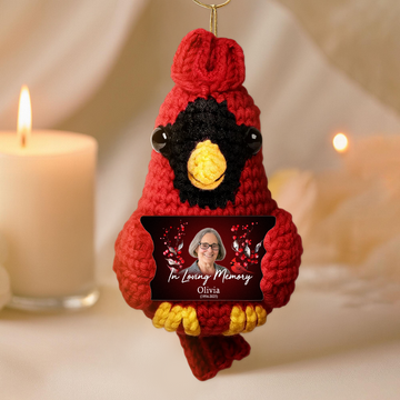 When Cardinals Appear Crochet Ornament