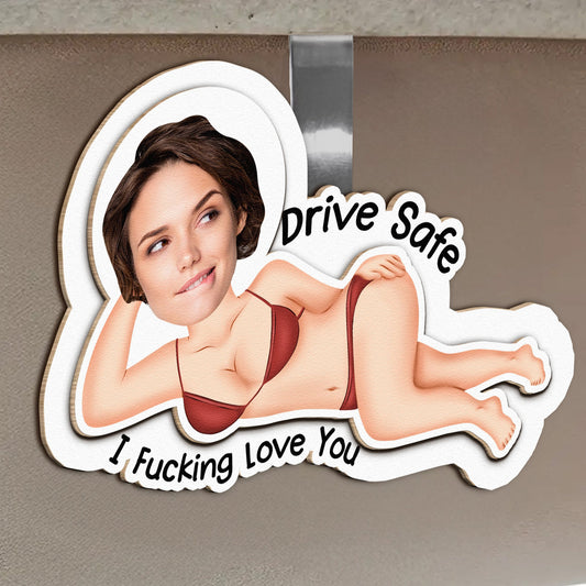 Drive Safe Wooden Photo Car Visor Clip