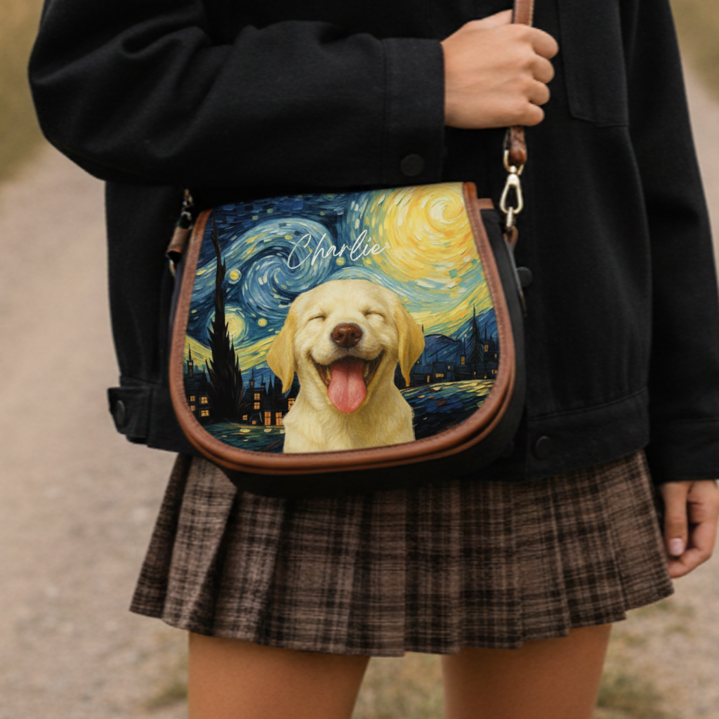 Sac à Main Brodé à Motif Chien Airedale Terrier - Fait Main En Coton, Réglable, Neuf Avec étiquettes