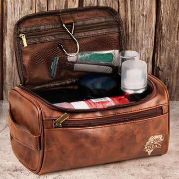 Fishing - Personalized Leather Toiletry Bag