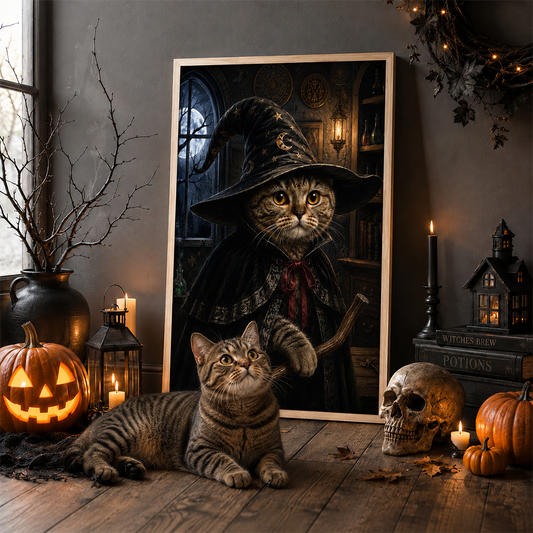 Halloween Pet Portrait Wall Art Poster