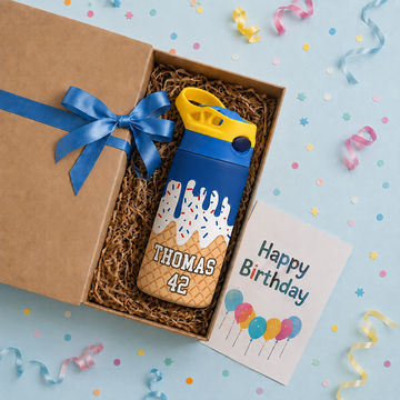 "Ice Cream" Custom Kids Insulated Water Bottle