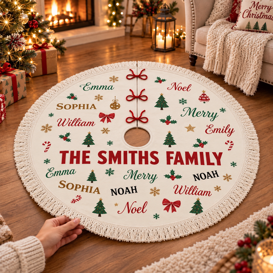 Family Name Christmas Tree Skirt