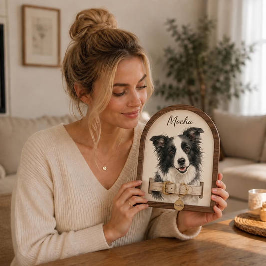 Memorial Frame with Dog Collar Holder Handcraft